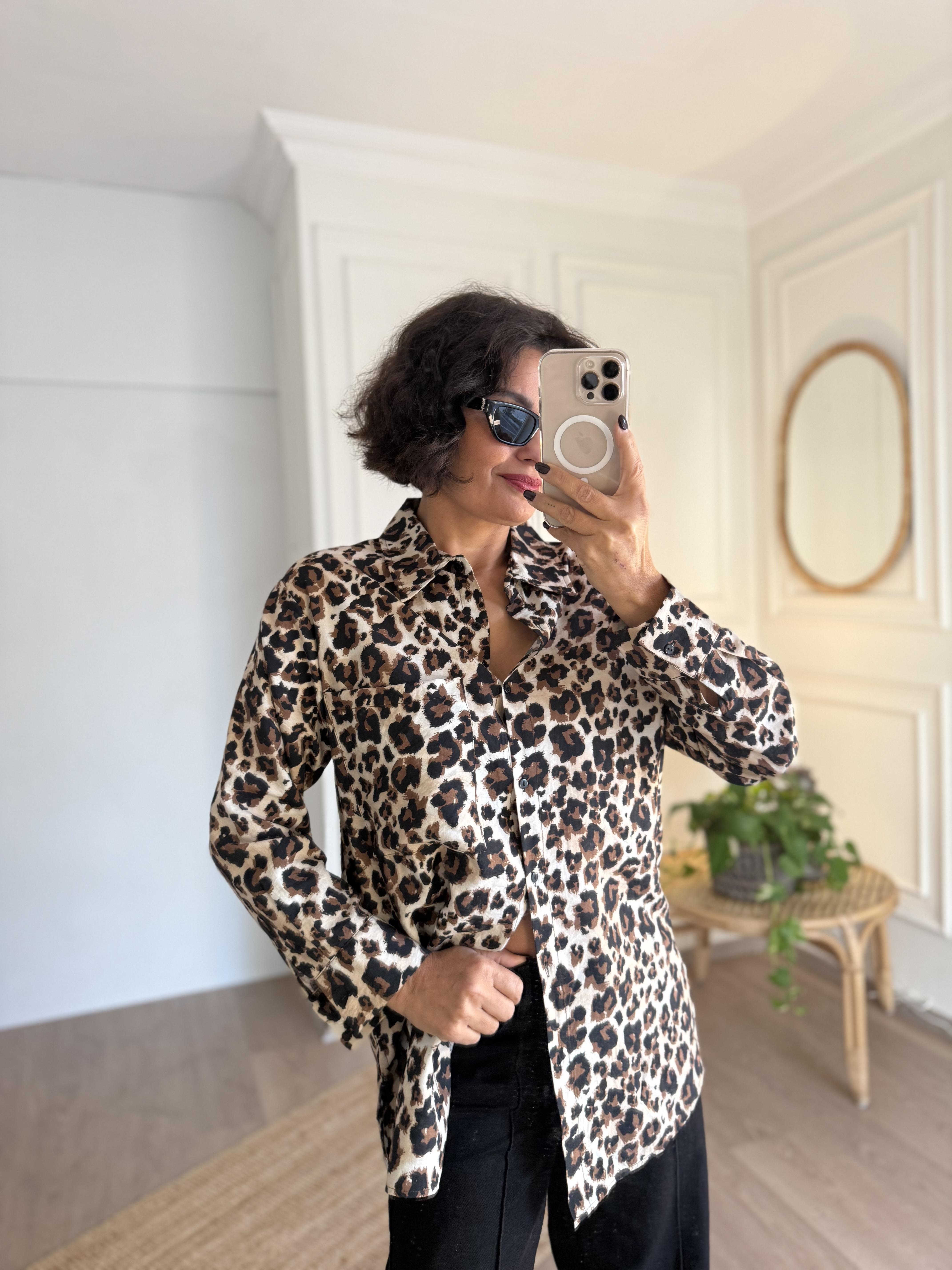 Leopar Desen Gömlek