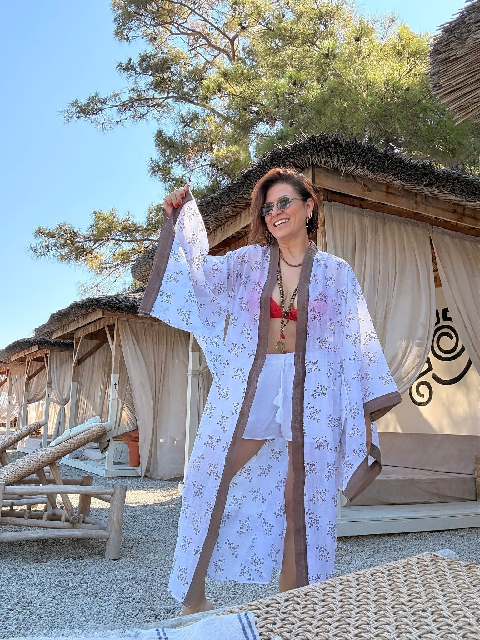 Nakışlı Organze Kimono
