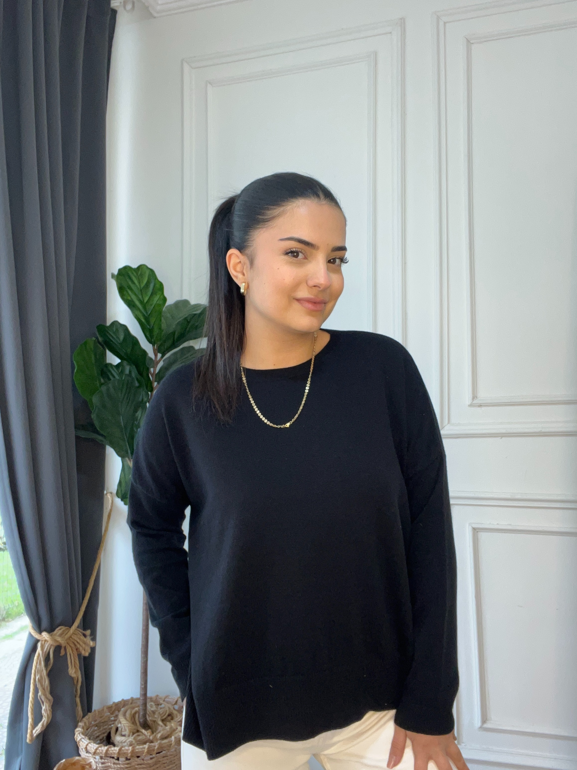 Oversize Triko Kazak Siyah