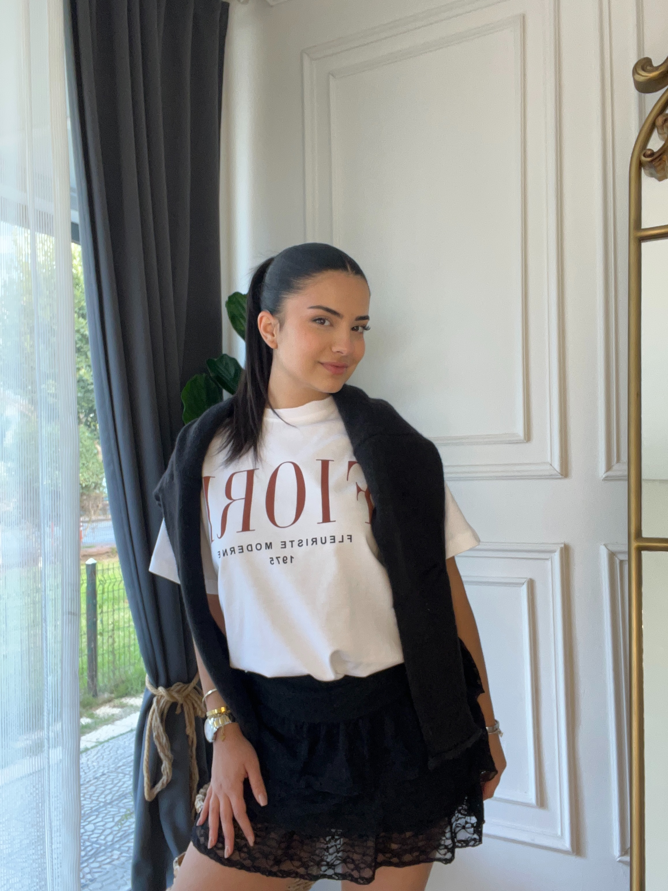 Pileli Dantel Şort Etek Siyah