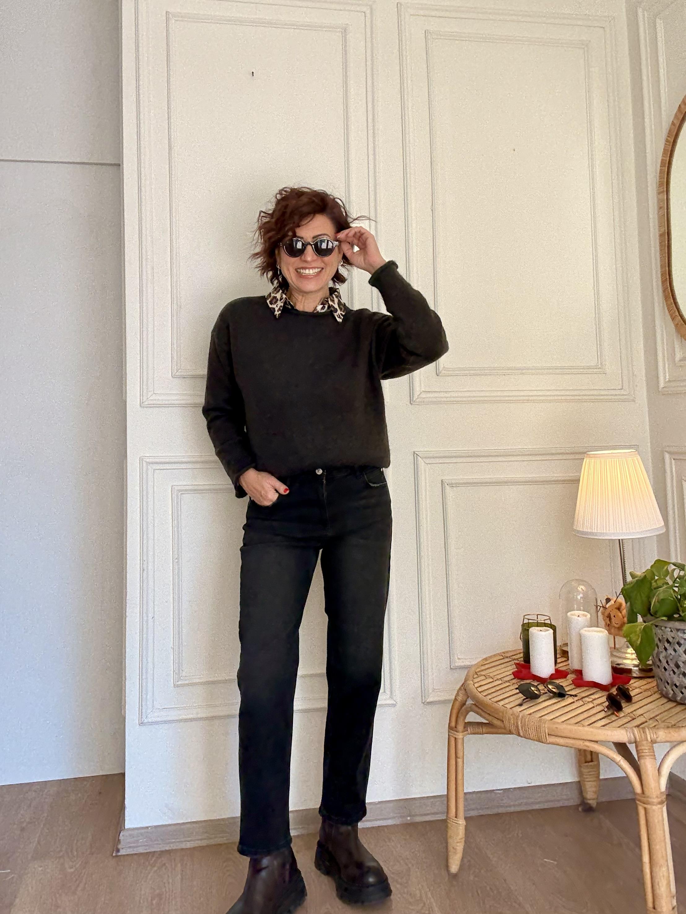 Slim Mom Fit Jean Siyah