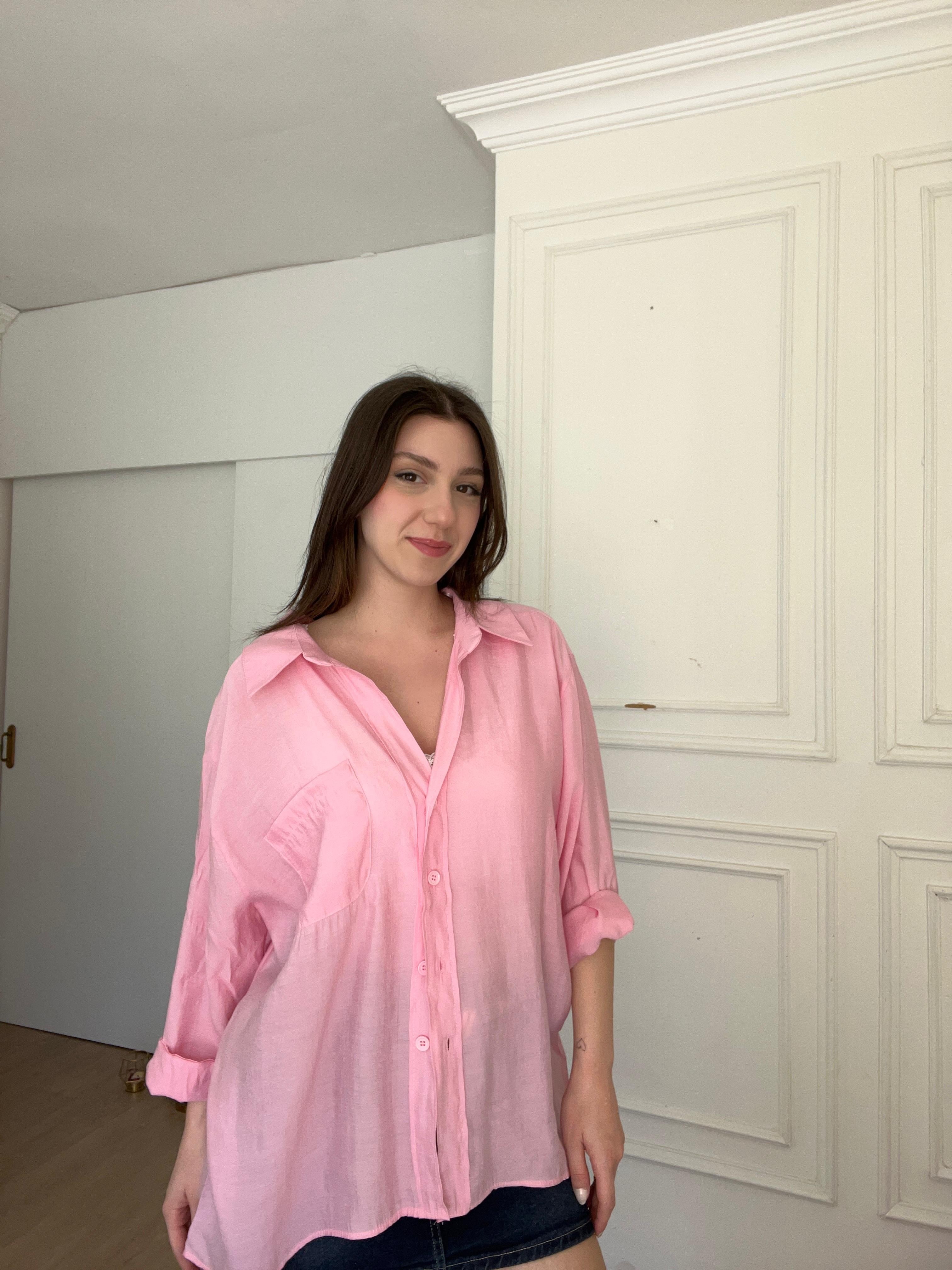Tencel gömlek pembe