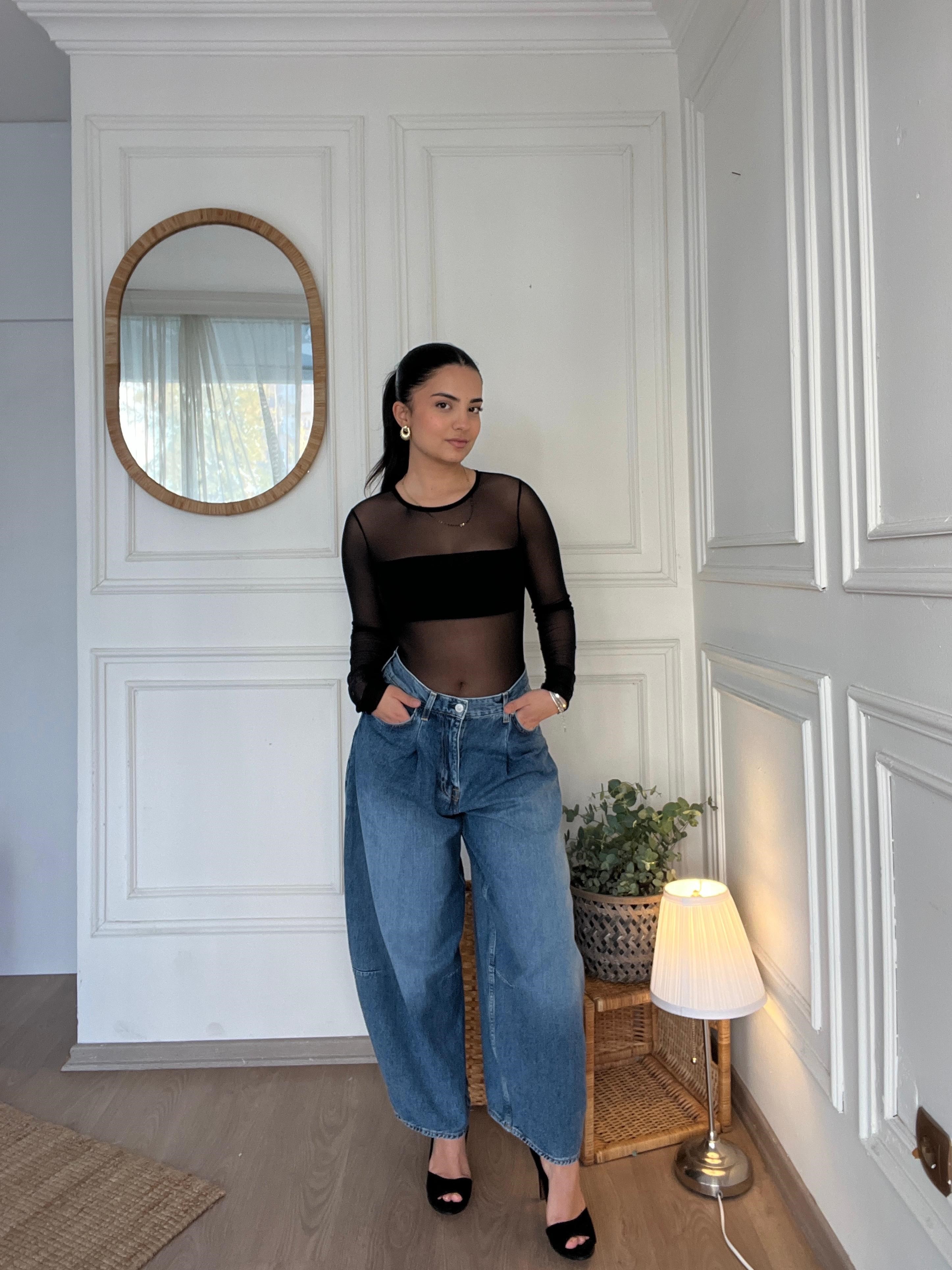 Tül Body Siyah