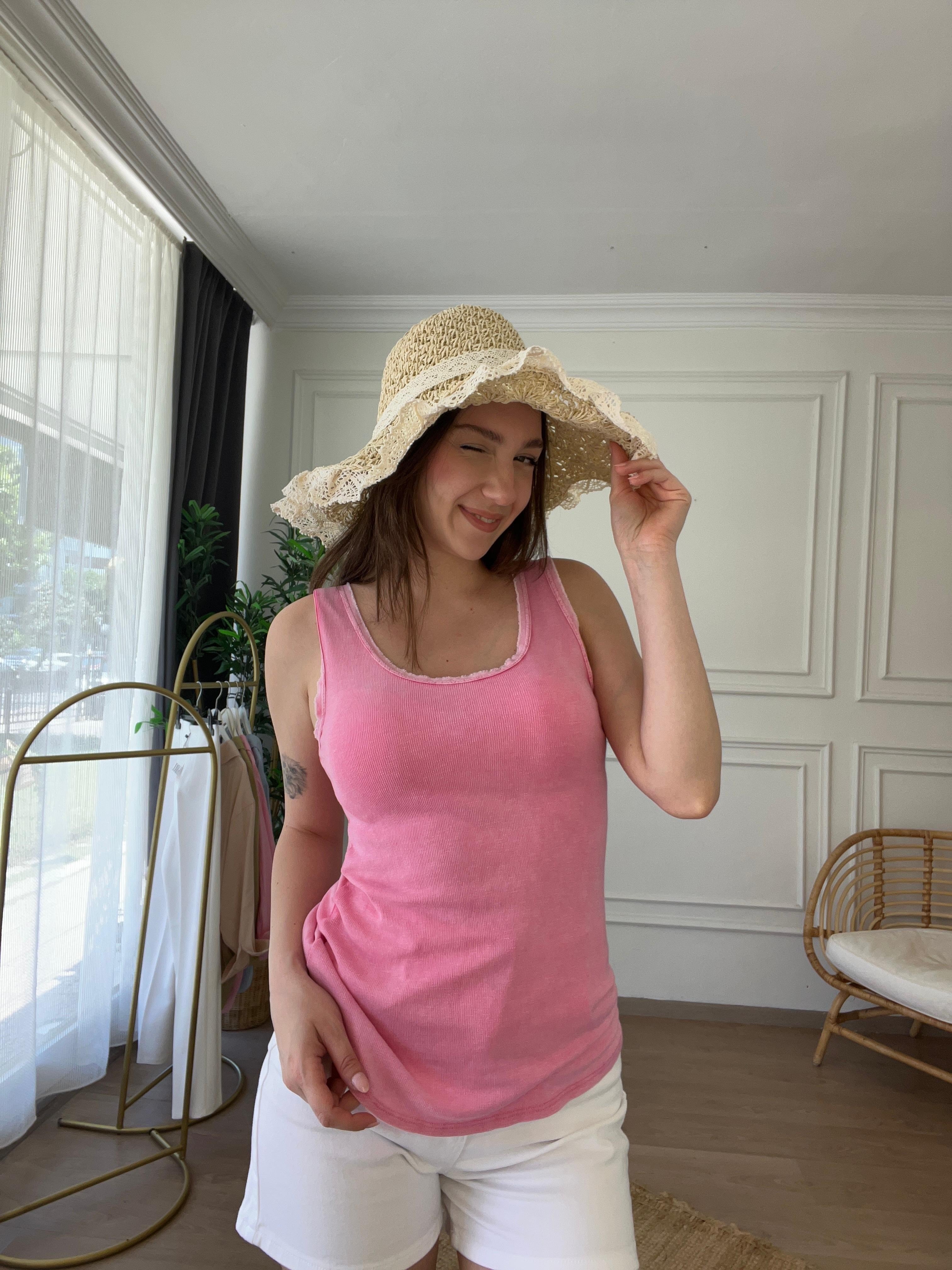 U Yaka Salaş Atlet Pembe