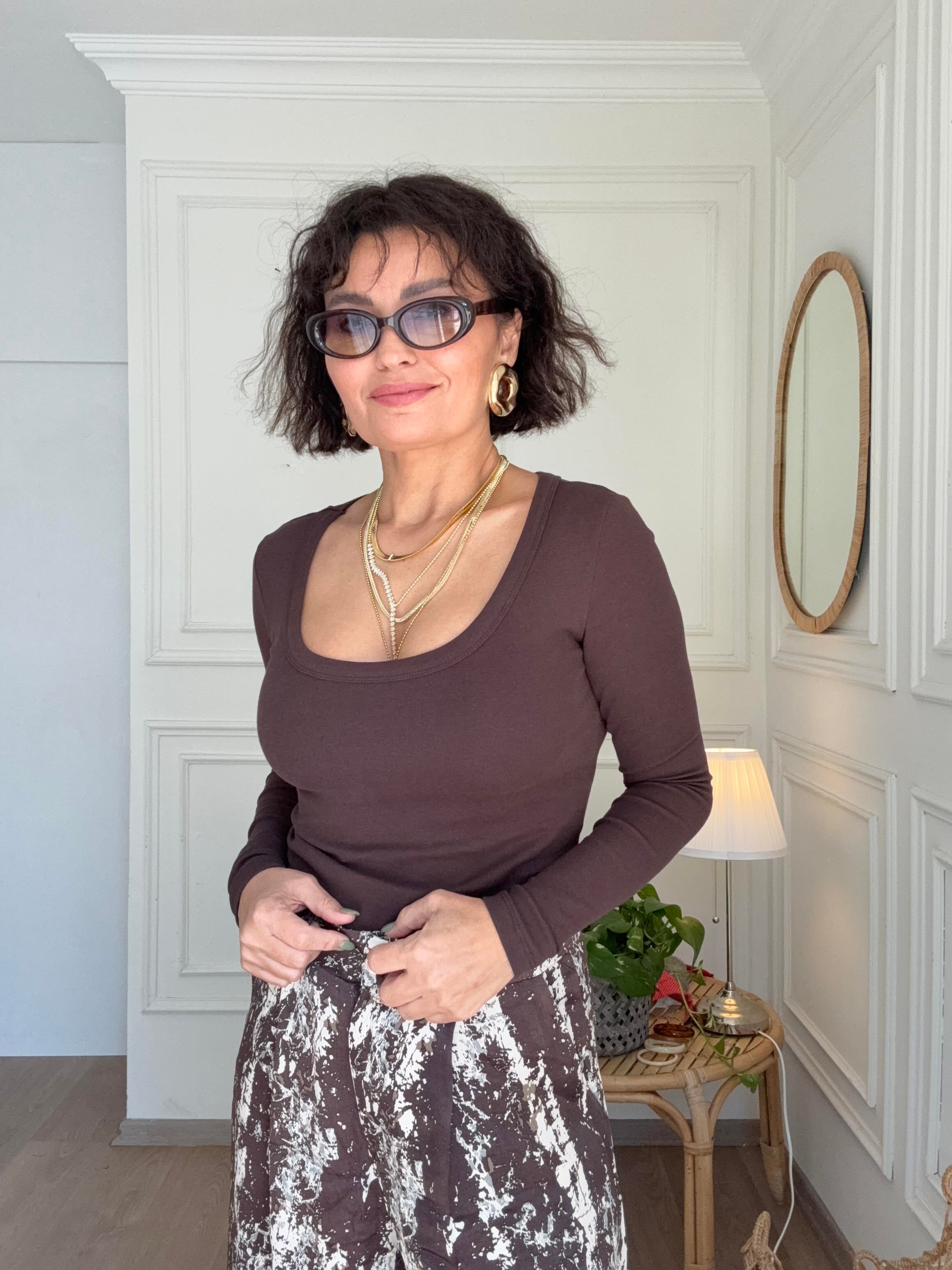 Uzun Kollu Body Kahverengi