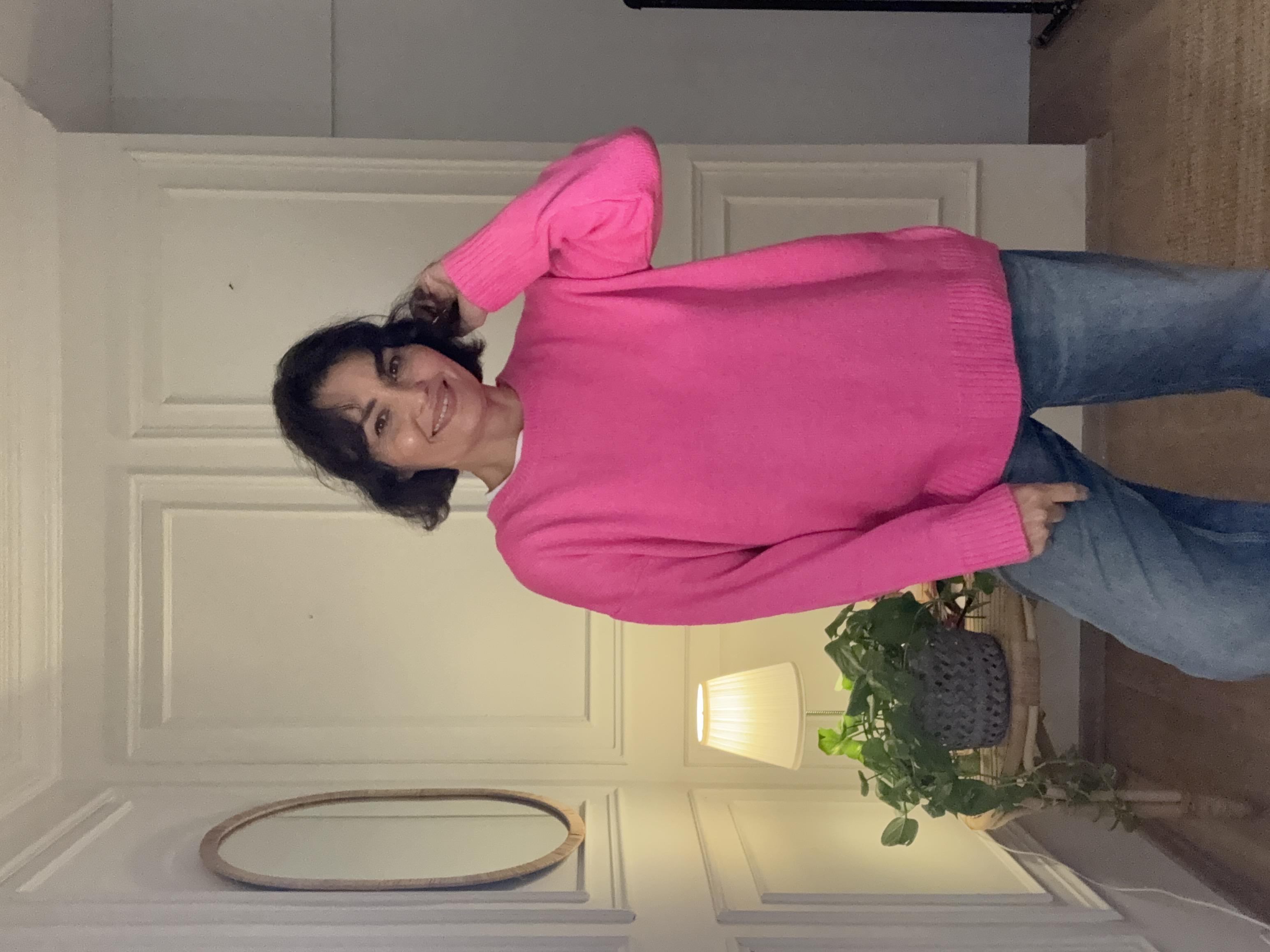 Yumoş Kazak Oversize Pembe