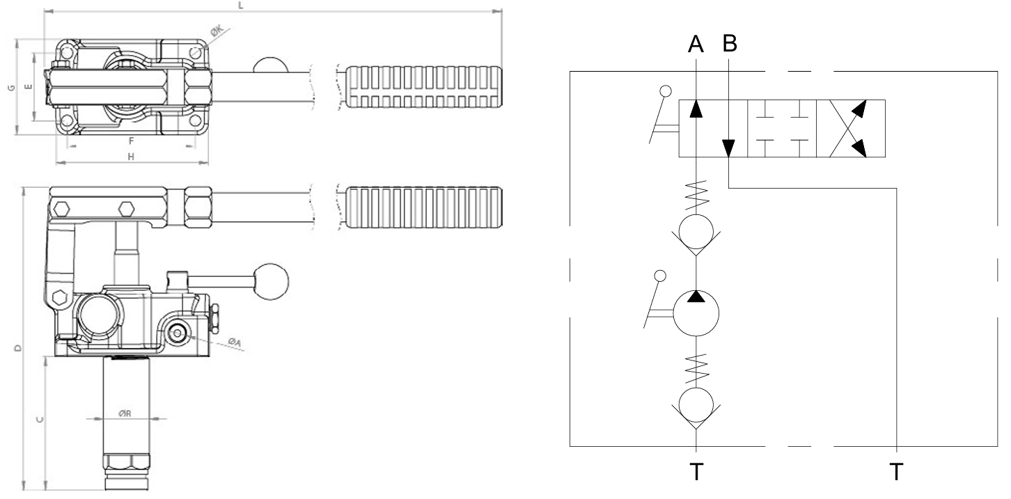 OHP-45-2A-2W teknik çizim