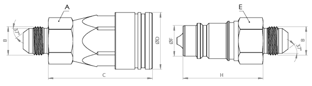 QCA-10A-MSAE6 teknik çizim
