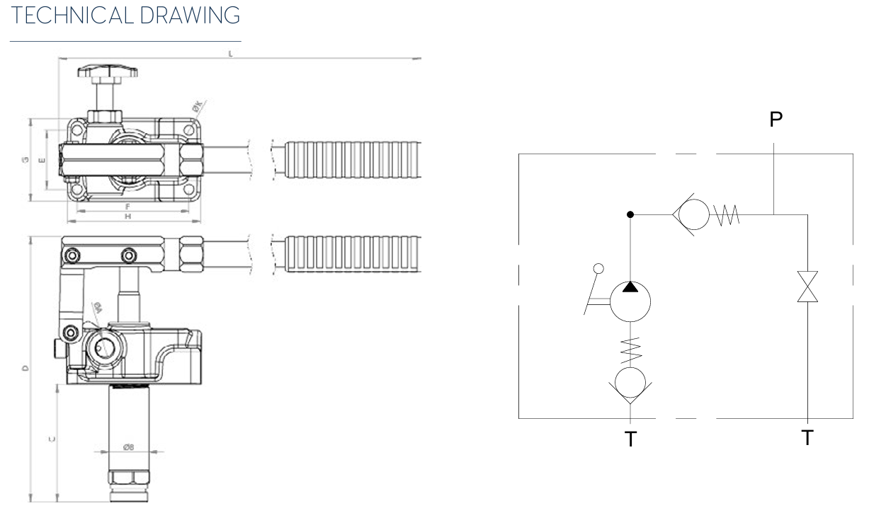 OHP-25-1A-1W teknik çizim