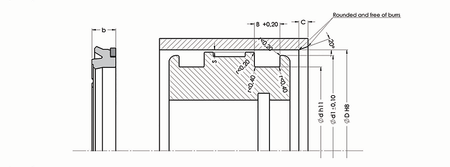 A108 Piston Nutring teknik ölçü çizimi