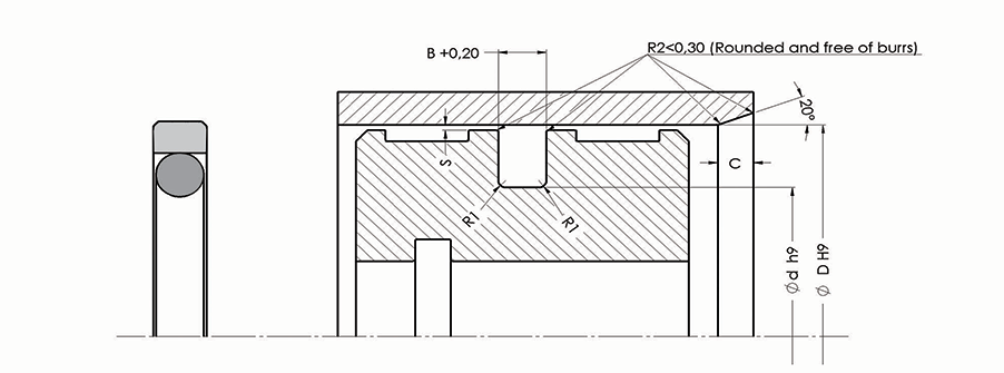 A301 Piston Keçesi teknik ölçü çizimi
