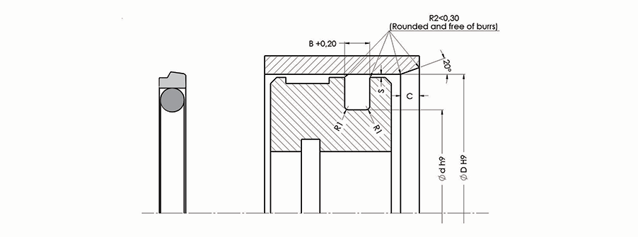A302 Piston Keçesi teknik ölçü çizimi