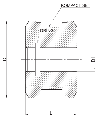 1040 / 1050 Çelik Piston Düz Tip teknik ölçü çizimi