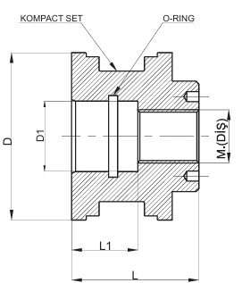 1040 / 1050 Çelik Piston Vidalı Tip teknik ölçü çizimi