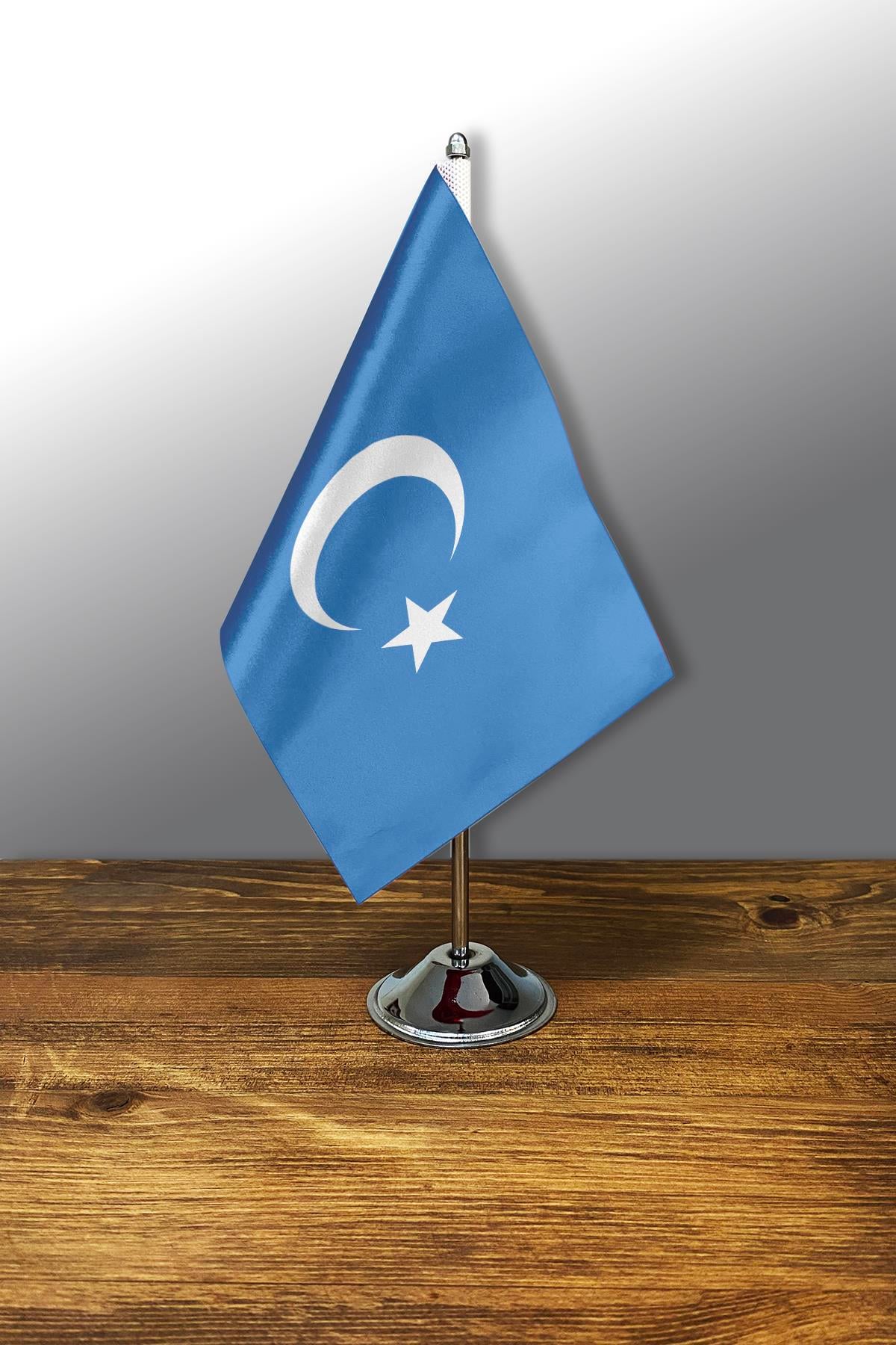 Tekli Masa Bayrağı Set - Doğu Türkistan
