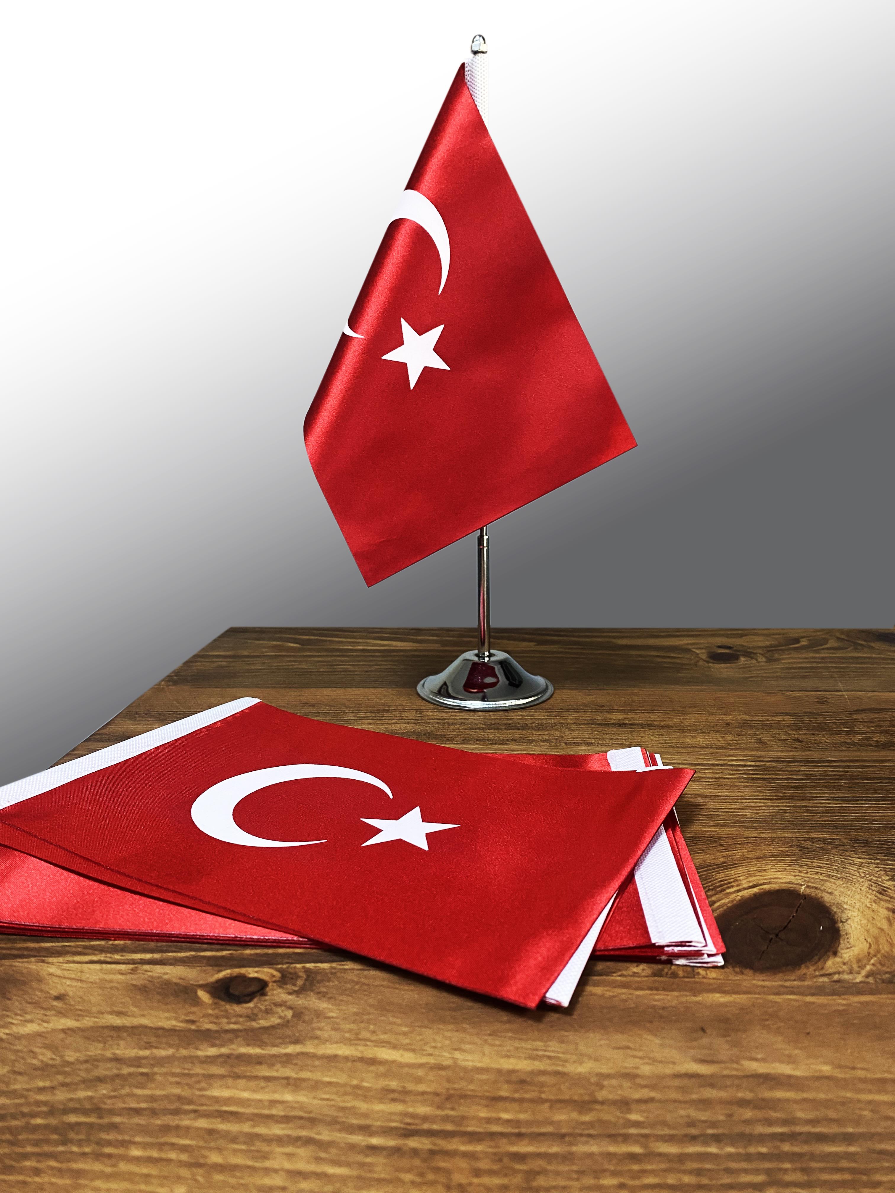 Tekli Masa Bayrağı Set - Türkiye