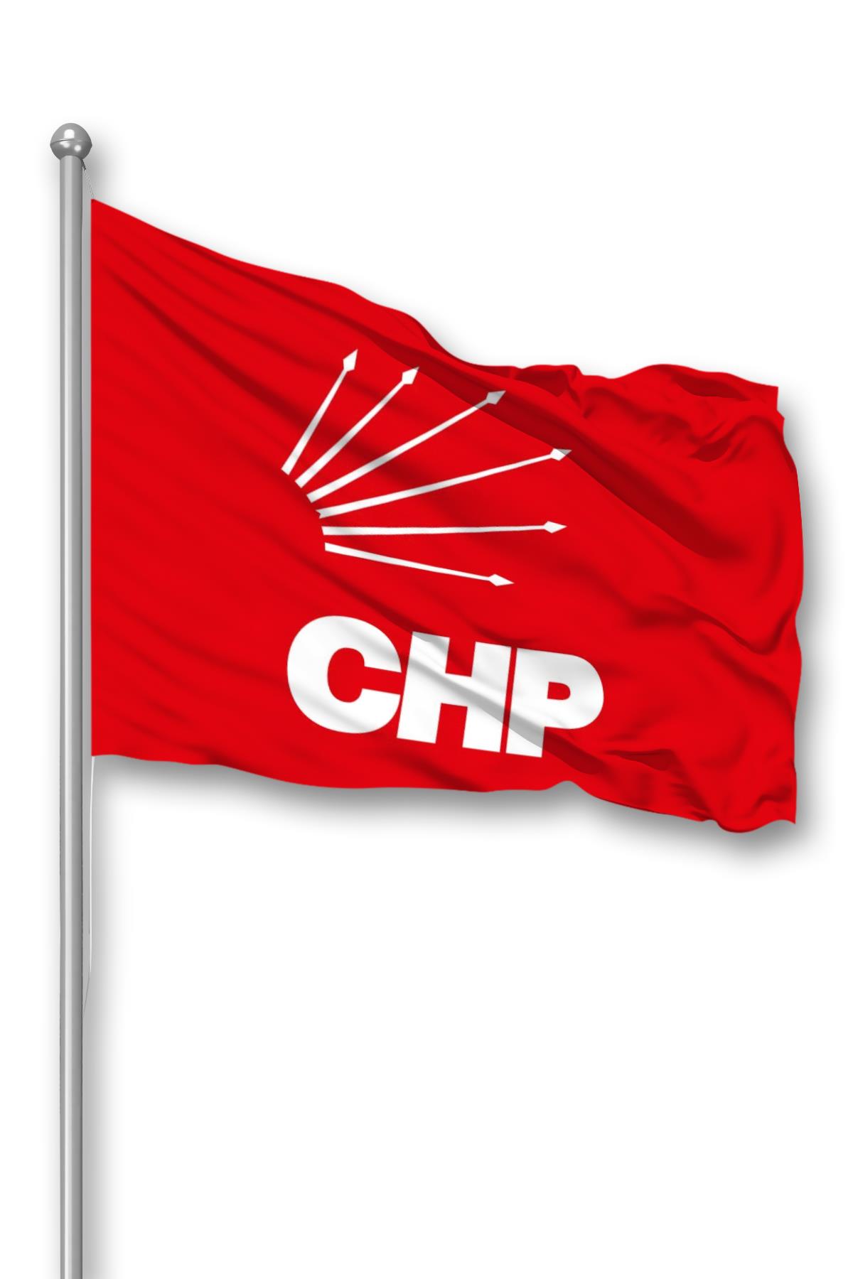 CHP Parti Bayrağı 100x150 cm 1. Kalite Raşel Kumaş