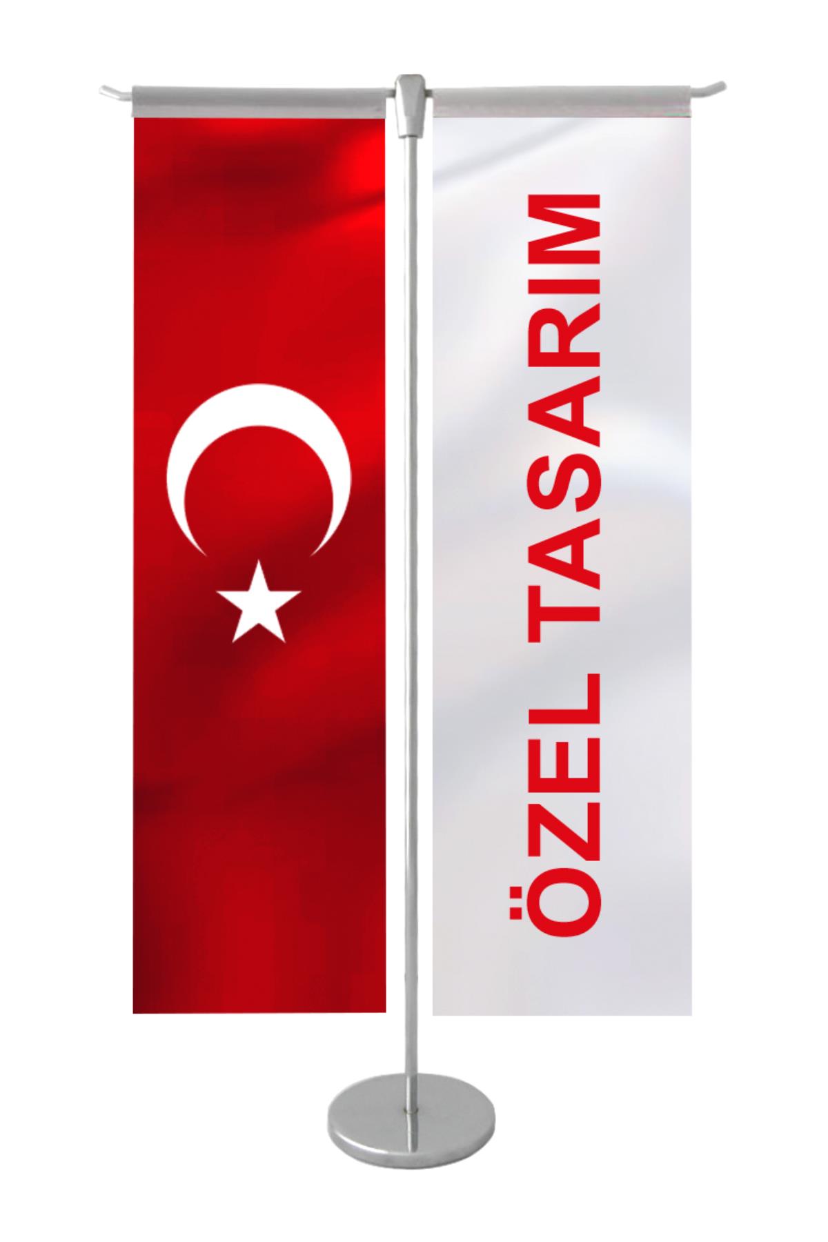 T Masa Bayrağı -Özel Tasarım ve Türk Bayrağı Set