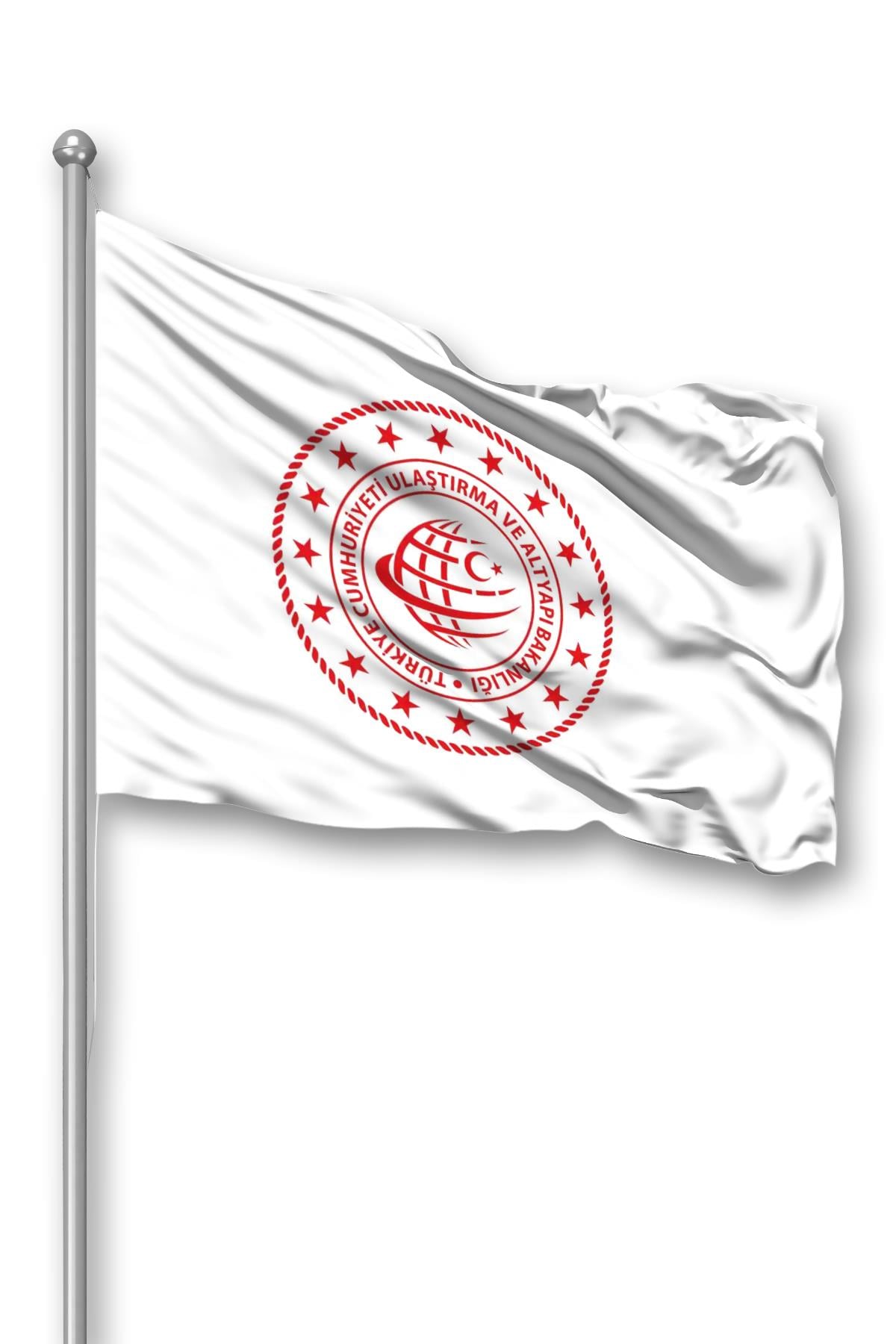 Ulaştırma ve Altyapı Bakanlığı Kurum Bayrağı 200X300 cm 1. Kalite Raşel Kumaş