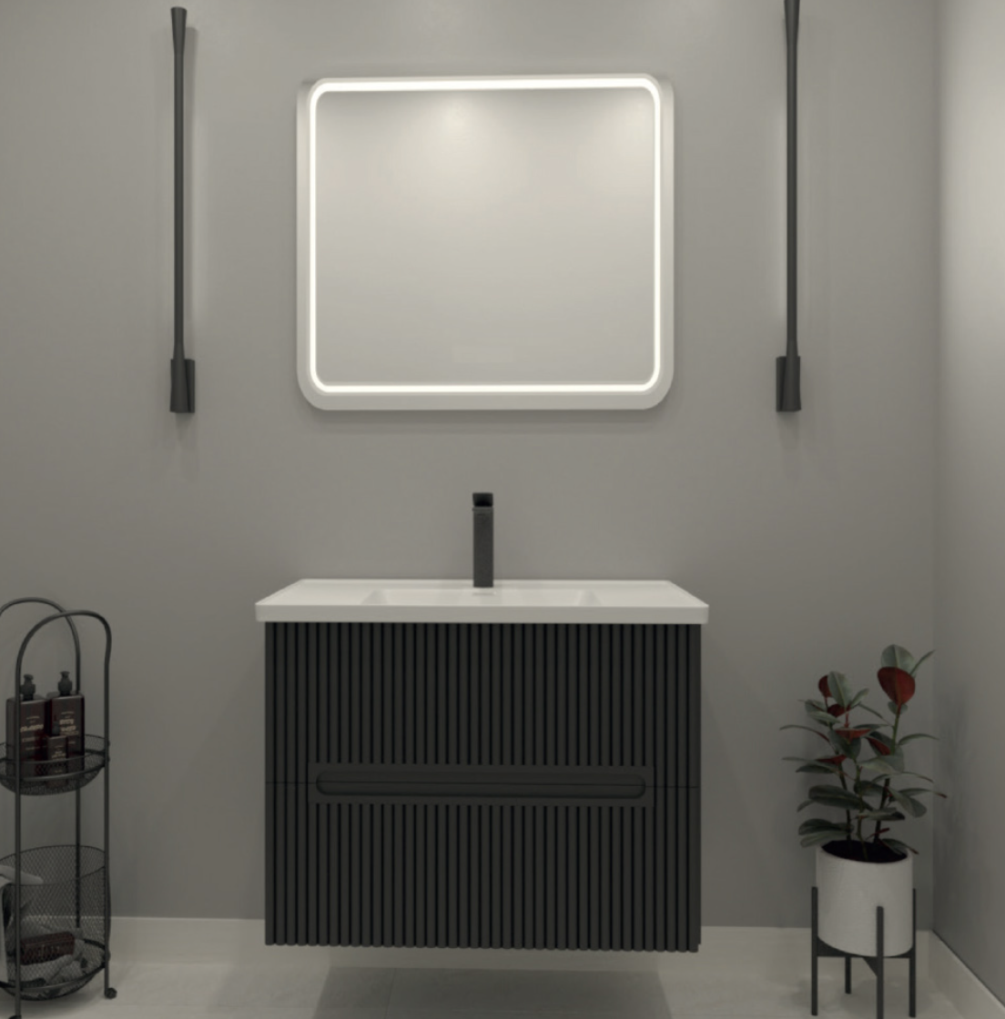 İnice Banyo Dolabı 80x45 cm Anrasit