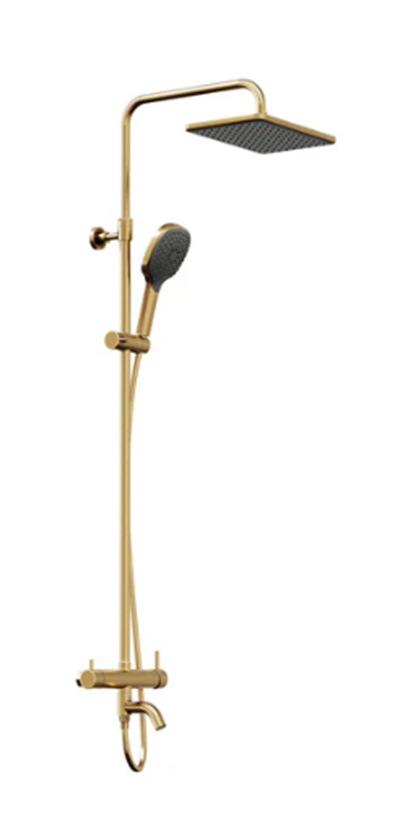 Adell Mode S Rain Duş Seti Mat Gold 157802218 ( Bataryalı )