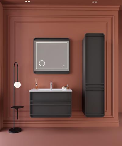 WoodBox Berlin Banyo Dolabı 80x45 cm Antrasit