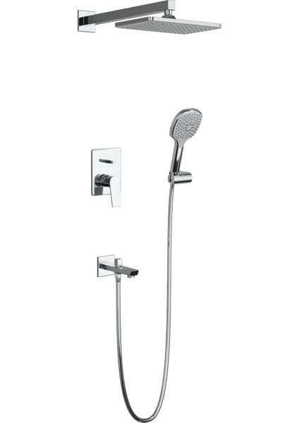Adell Azure Elegant Ankastre Duş Seti - Krom - 3 Yollu Çıkış | 15690651