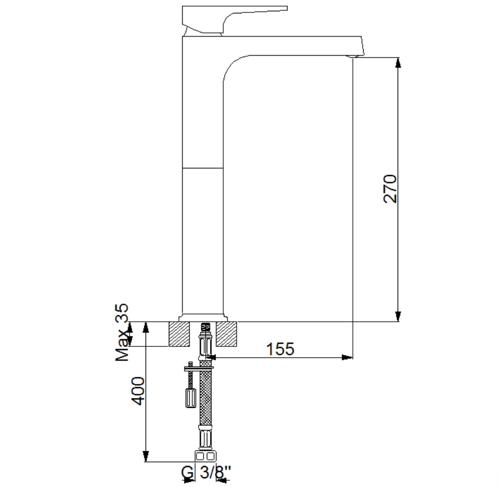 Aqua Çanak Tipi Lavabo Bataryası Siyah 941001B
