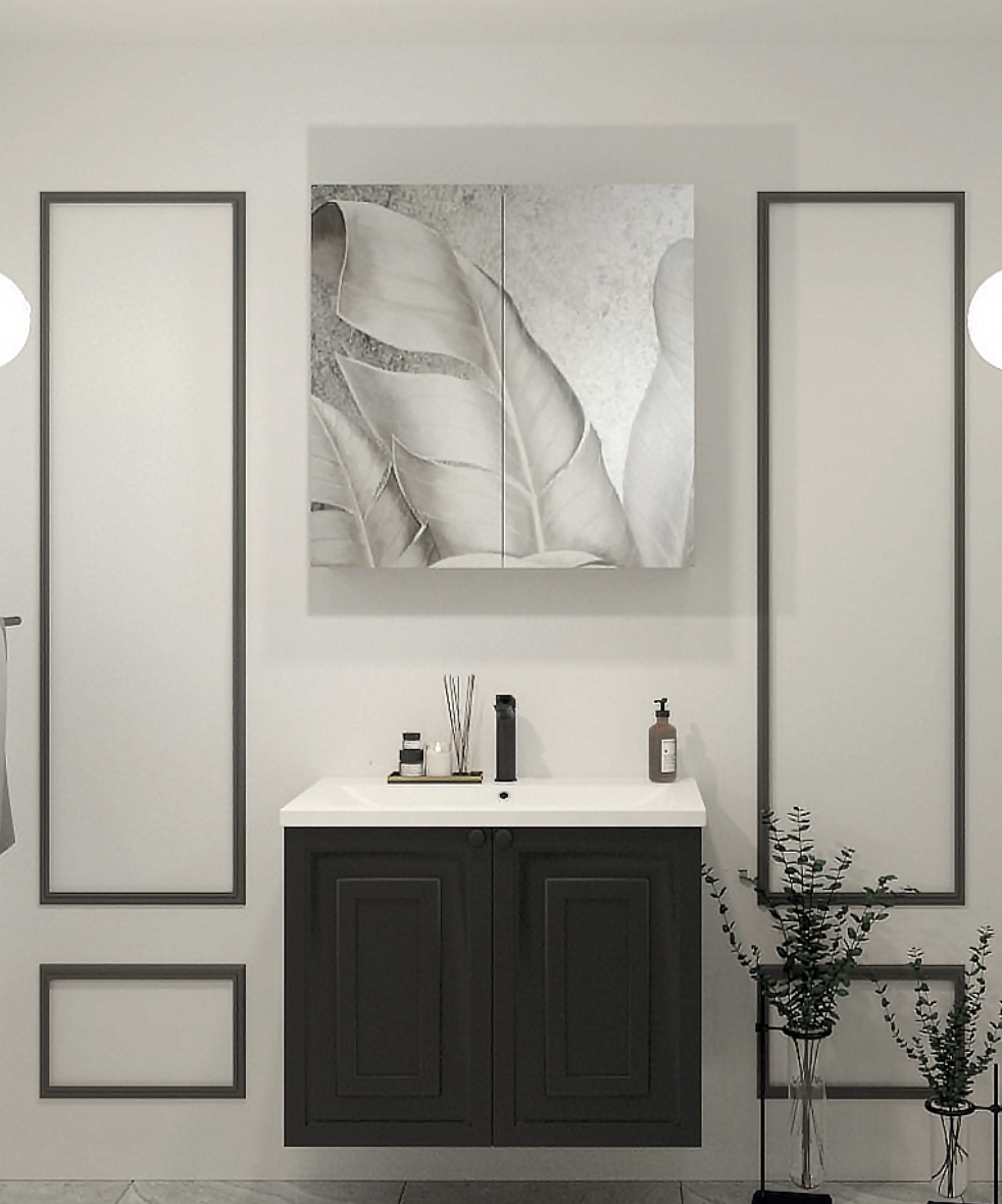 WoodBox Milano Banyo Dolabı 80x45 cm Siyah