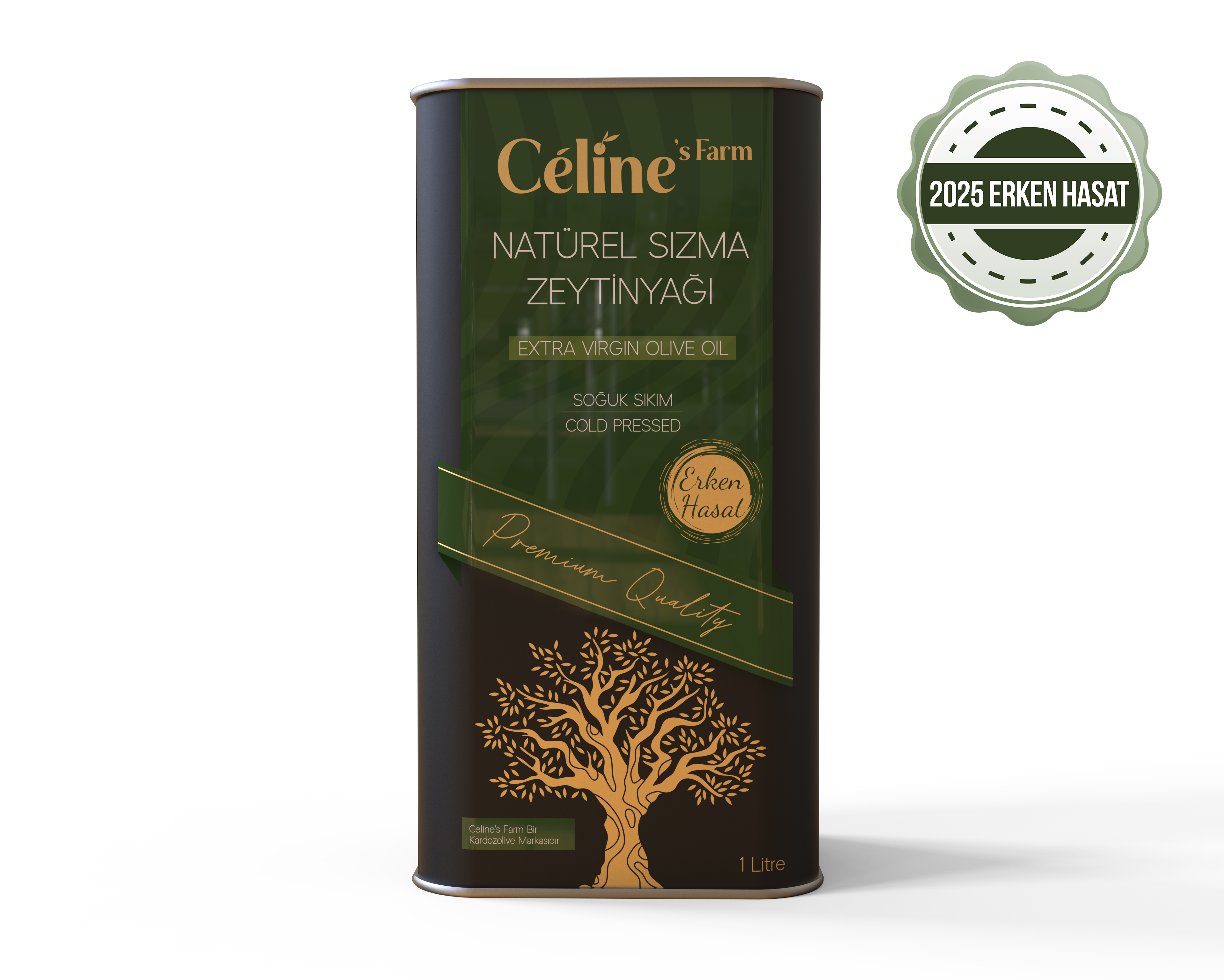 1lt Teneke Kutu Erken Hasat Natürel Sızma Zeytinyağı
