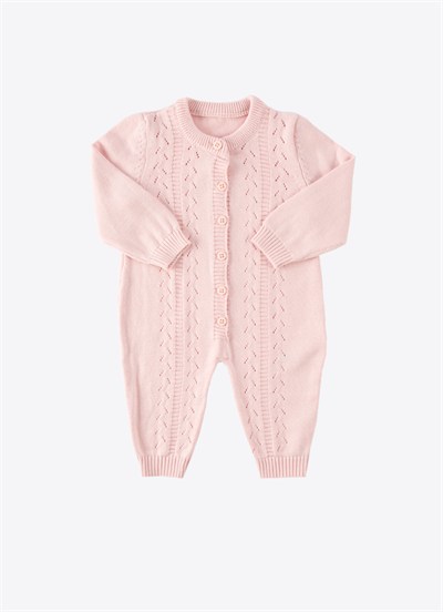 Arya Patiksiz Triko Tulum Pembe