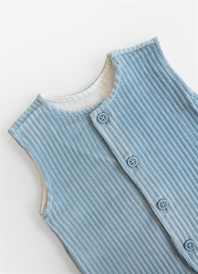 Organik Dosse Yelek Mavi