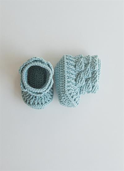 El Örgüsü Erkek Patik Pastel Mavi