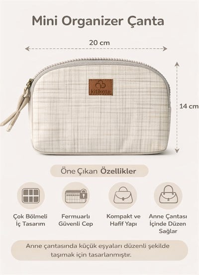 Glam Anne Çantası Organizeri-Gri