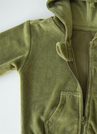 Letonya Kadife Hırka Yeşil