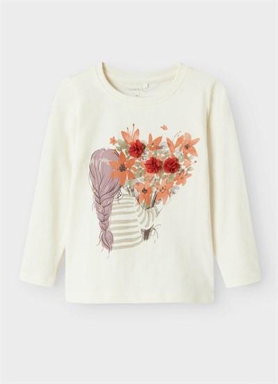 Name IT T-Shirt Uzun Kol Beyaz