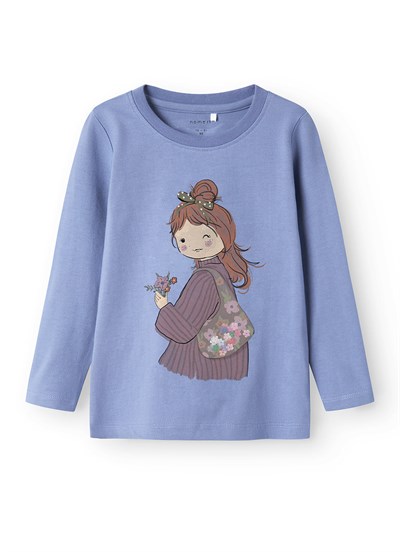 Name IT T-Shirt Uzun Kol Mavi