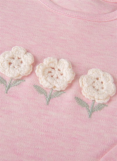 Organik 3 Flowers 2li Takım Pembe