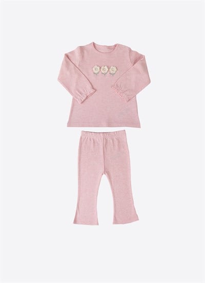 Organik 3 Flowers 2li Takım Pembe