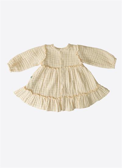 Organik 4 Kat Müslin Elbise Natural