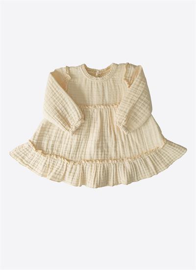 Organik 4 Kat Müslin Elbise Natural