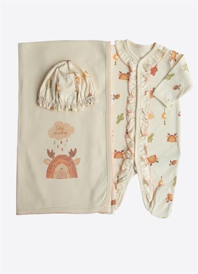 Organik Alinda 3lü Set Natural