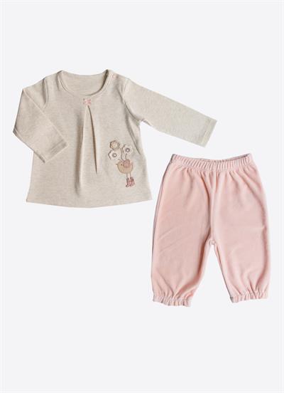 Organik Ashy 2li Takım Pembe