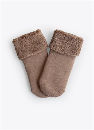 Organik Basic 2li Havlu Çorap Kahverengi