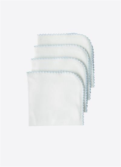 Organik Basic 4lü Ağız Mendili Ekru Mavi