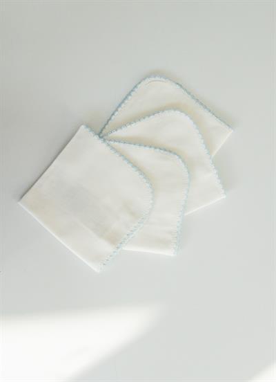 Organik Basic 4lü Ağız Mendili Ekru Mavi