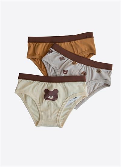 Organik Bear 3lü Külot Kahverengi