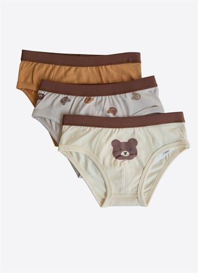 Organik Bear 3lü Külot Kahverengi