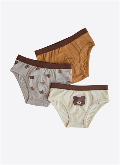 Organik Bear 3lü Külot Kahverengi