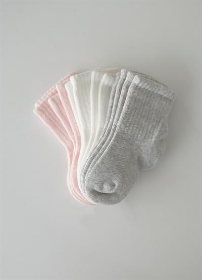 Organik Bebek 6lı Çorap Pembe